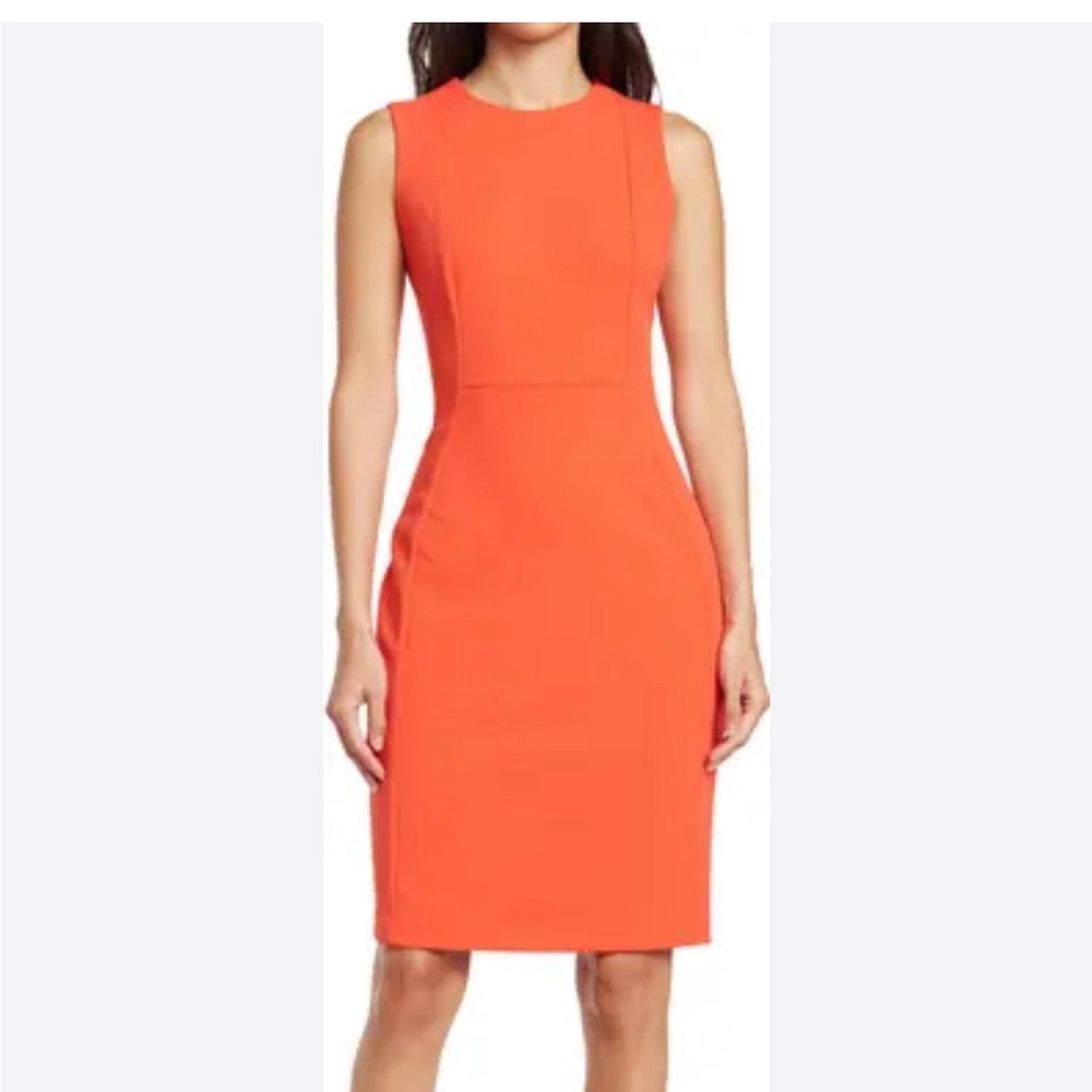 Calvin Klein Orange Sleeveless Sheath Dress